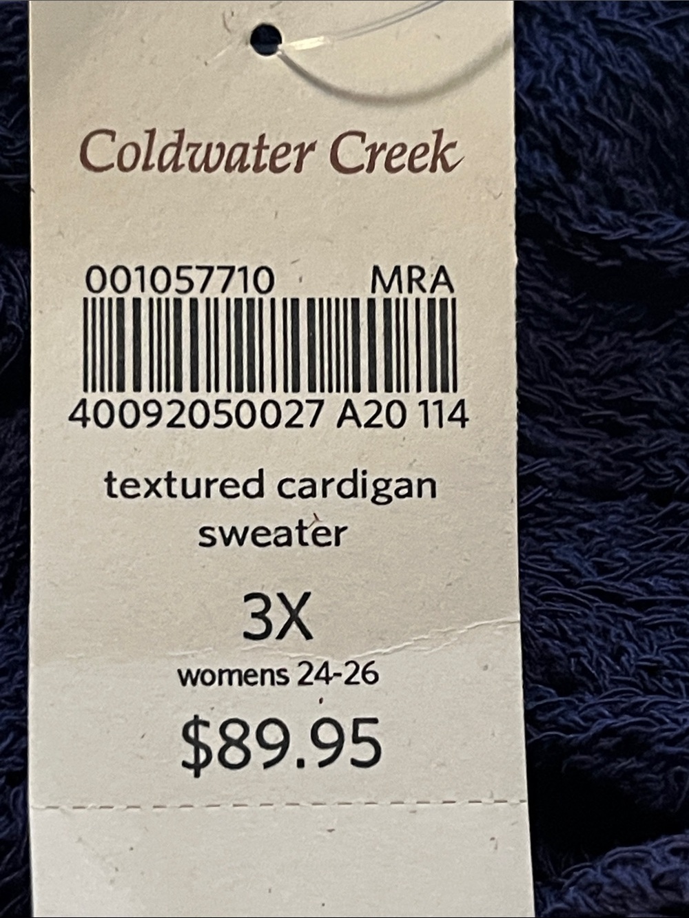 Coldwater Creek Open-Front Navy Blue Crochet Cardigan - Picture 7 of 7